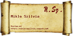 Mikle Szilvia névjegykártya