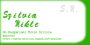 szilvia mikle business card